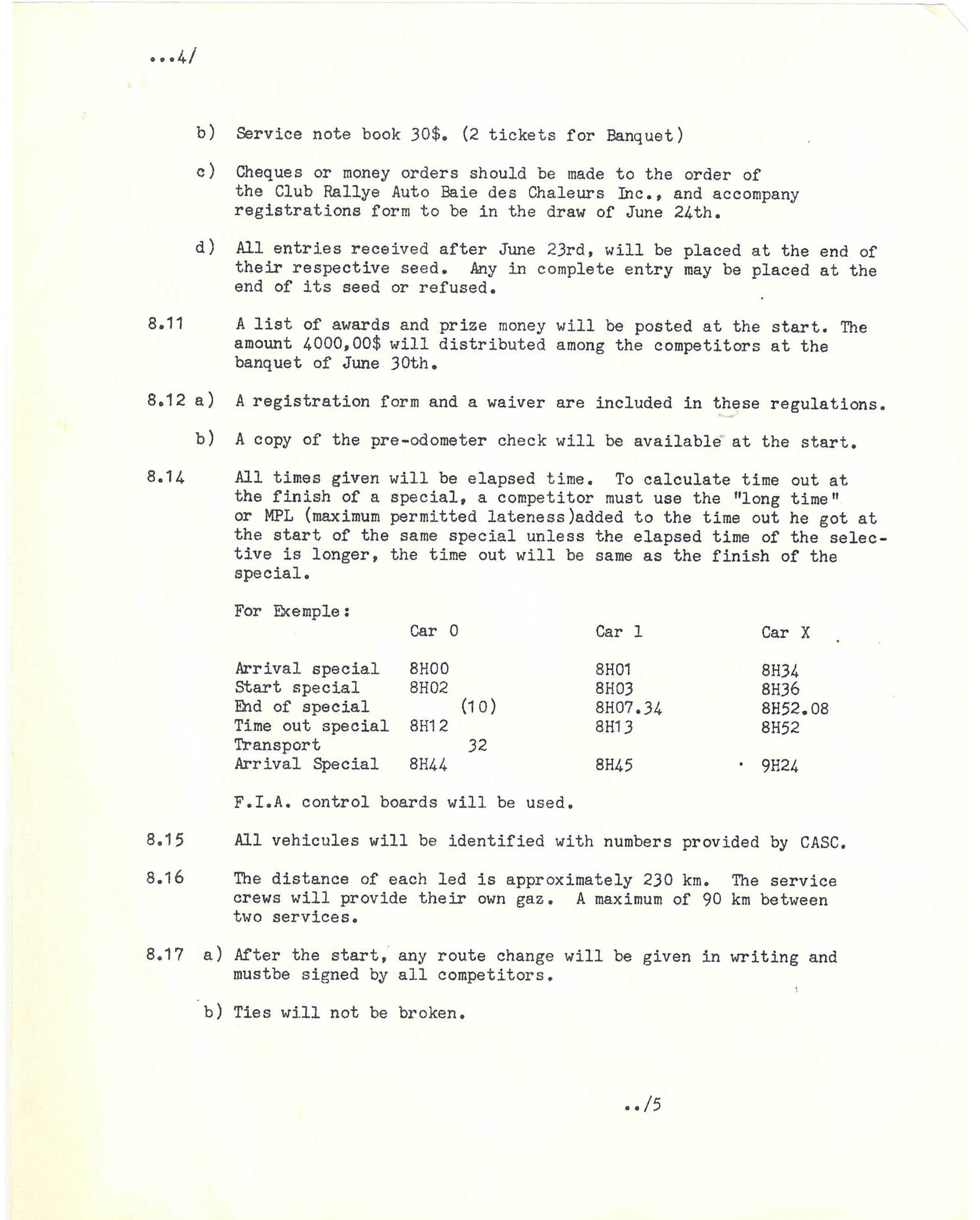 Rallye Baie Des Chaleurs, 1985