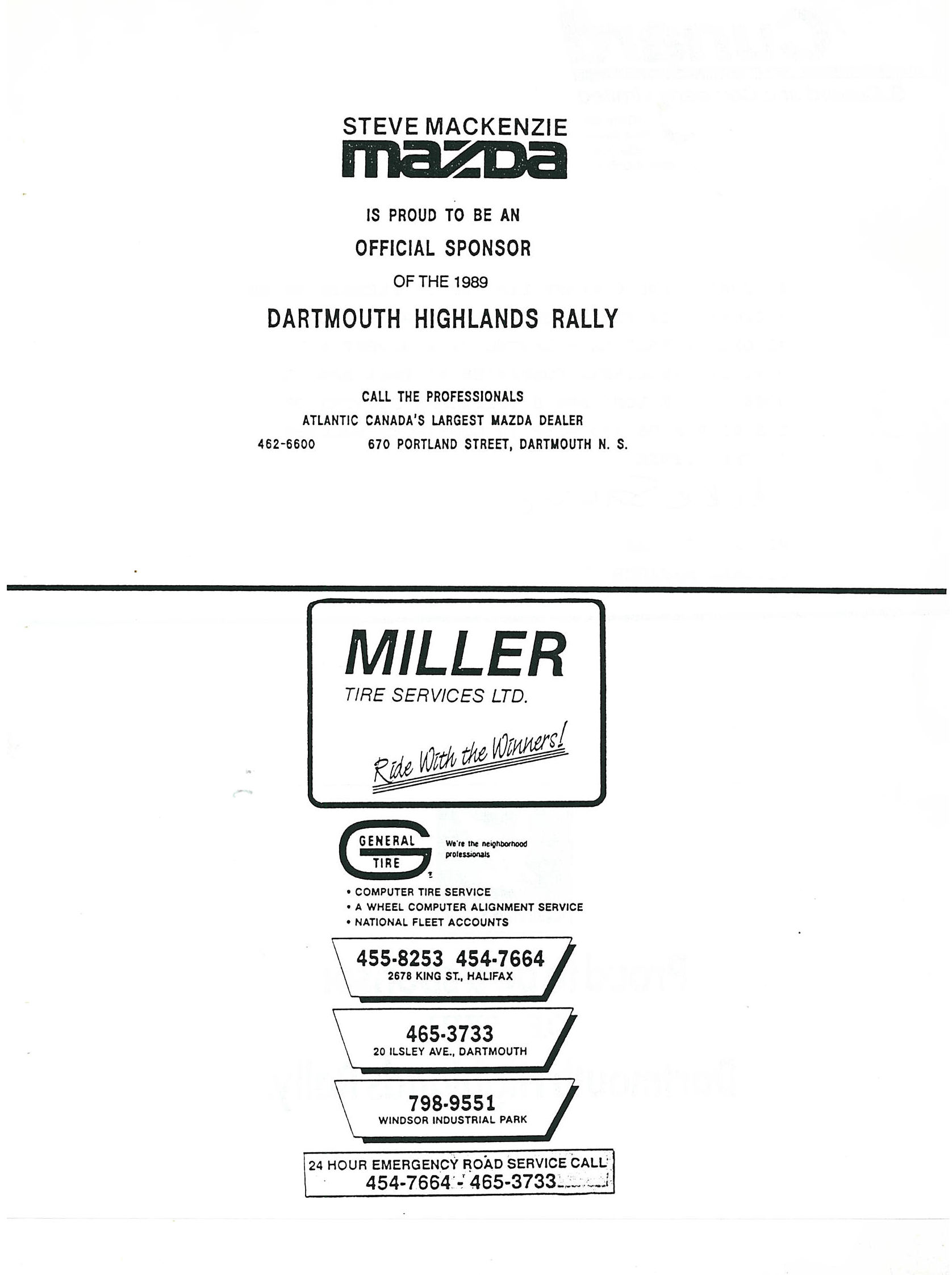 Dartmouth Highlands Rally, 1989