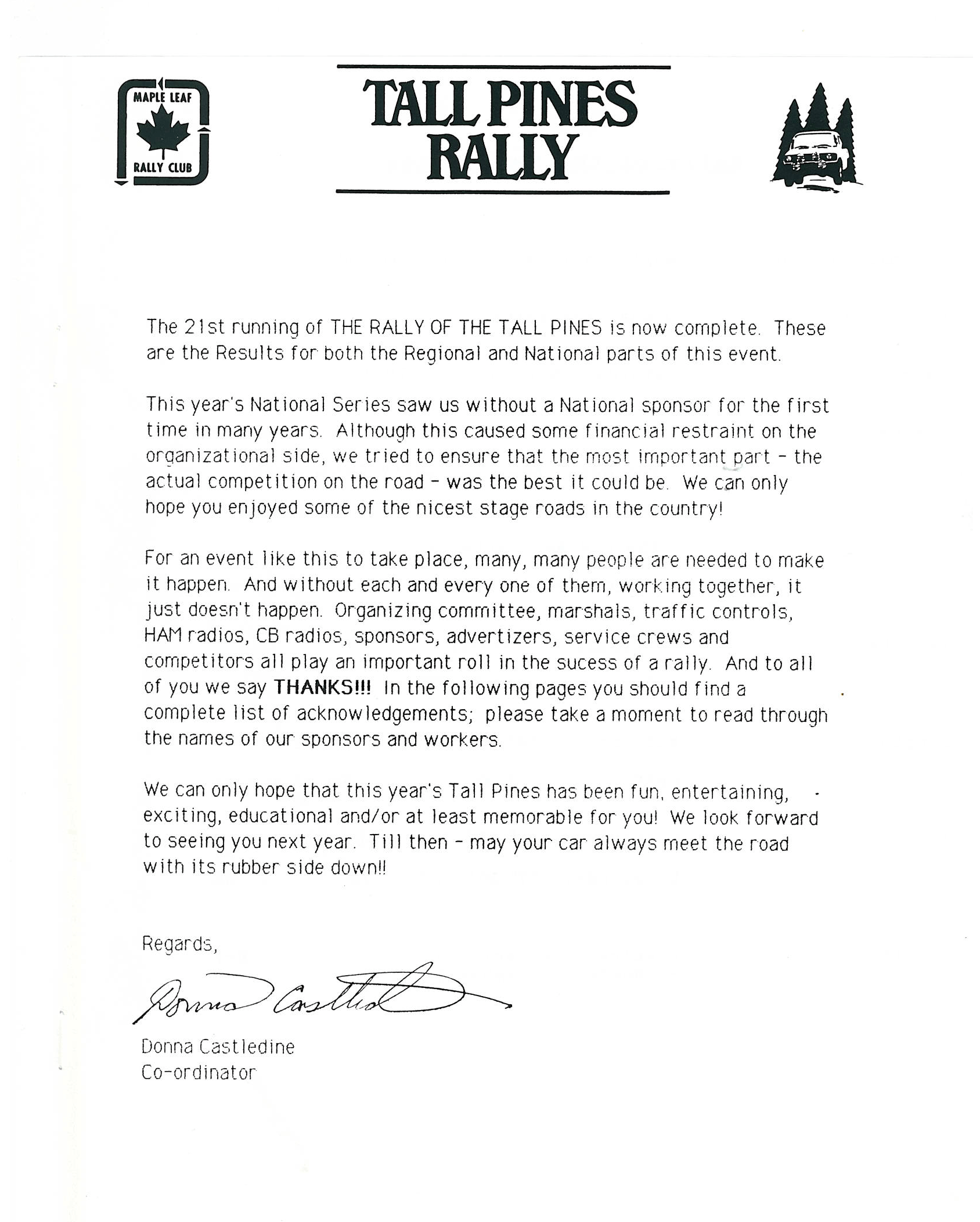Rally of the Tall Pines, 1991