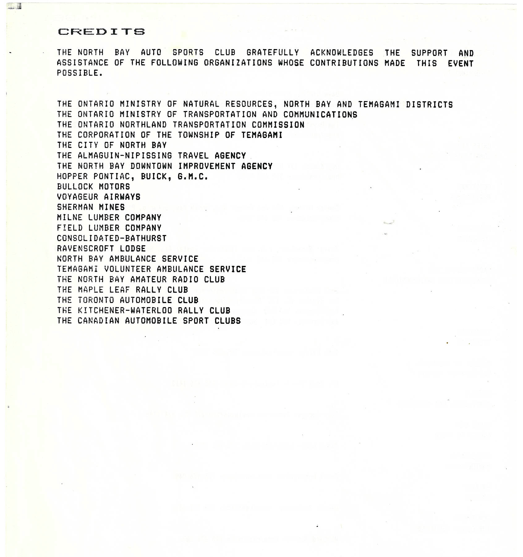 Voyageurs, 1985