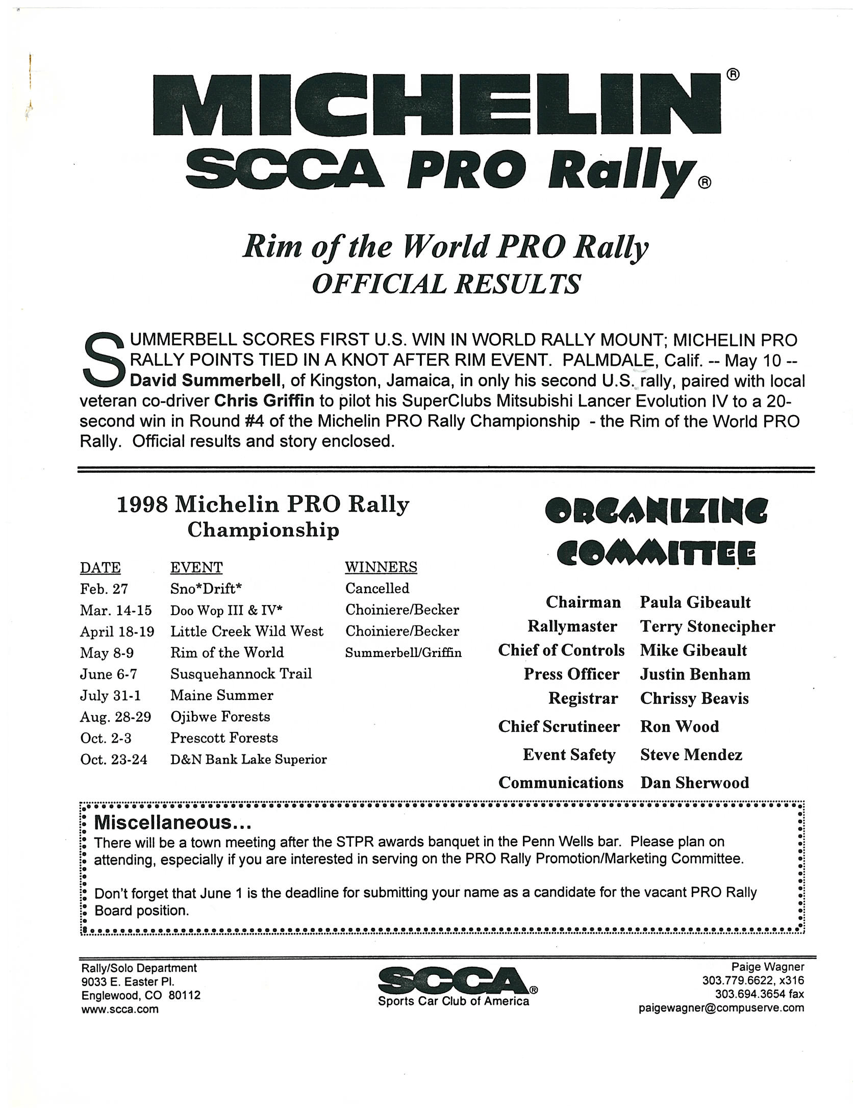Official Results
